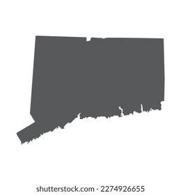 Connecticut map vector. Map of Connecticut state silhouette vector