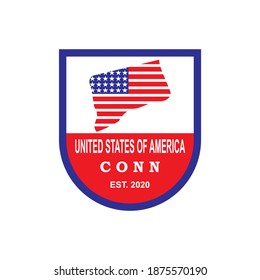Connecticut Map Vector , United States Logo