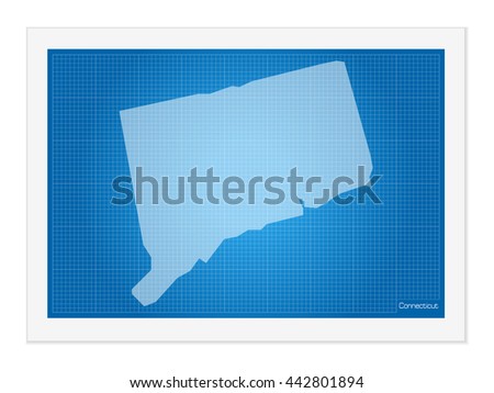Connecticut on blueprint on a white background.
