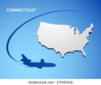 Connecticut on USA map