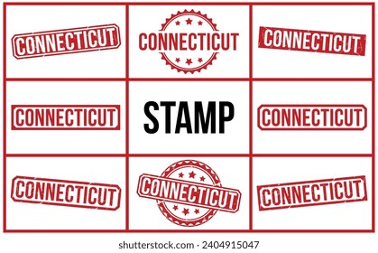 Connecticut Red Rubber Stamp vector design.