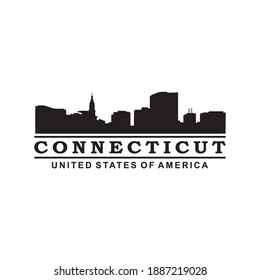 Connecticut Skyline Silhouette Vector Logo