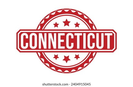 Connecticut stamp red rubber stamp on white background. Connecticut stamp sign. Connecticut stamp.