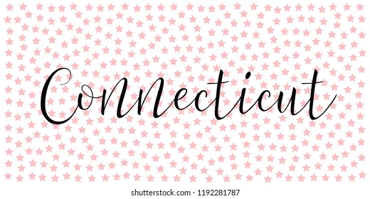 Connecticut. State of America. Text design. Vector illustration.