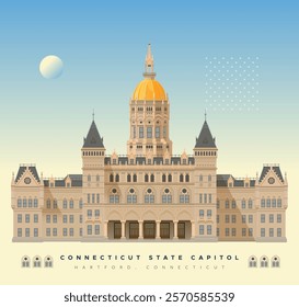 Connecticut State Capitol - Hartford - Stock Illustration as EPS 10 File