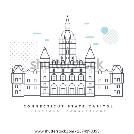 Connecticut State Capitol - Hartford - Stock Illustration as EPS 10 File