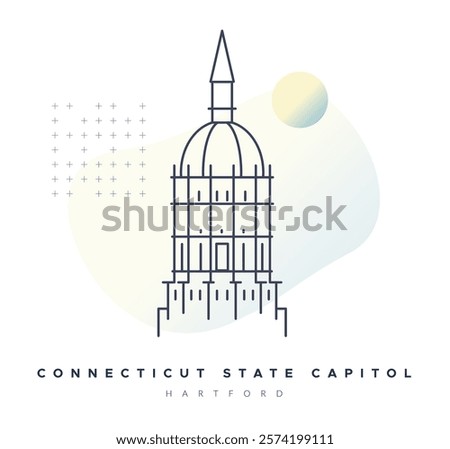 Connecticut State Capitol - Hartford - Stock Illustration as EPS 10 File