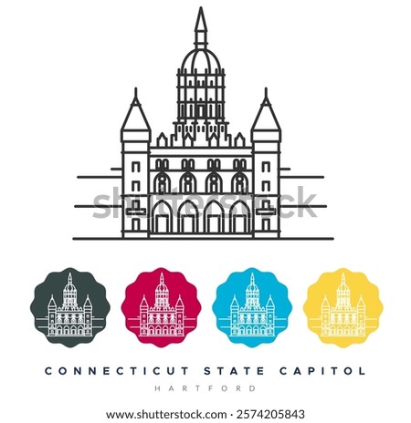 Connecticut State Capitol - Hartford - Stock Illustration as EPS 10 File