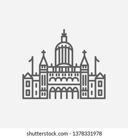 Connecticut state capitol icon line symbol. Isolated vector illustration of  icon sign concept for your web site mobile app logo UI design.
