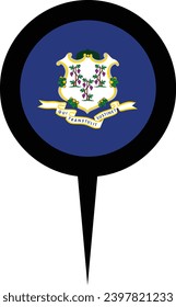 Connecticut State Flag Location Pin