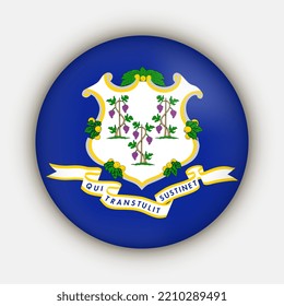 Connecticut state flag. Vector illustration.