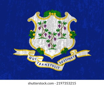 Connecticut state grunge flag. Vector illustration.