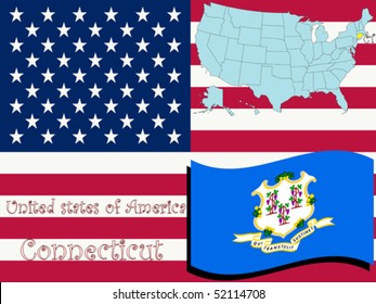 connecticut state illustration, abstract vector art