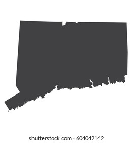 Connecticut state map in black on a white background. Vector illustration