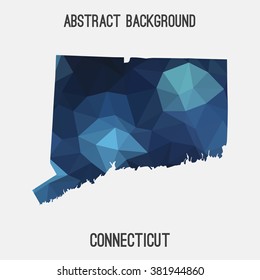 Connecticut state map in geometric polygonal style.Abstract tessellation,modern design background. Vector illustration EPS8