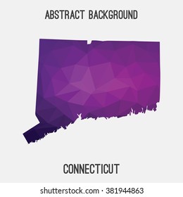 Connecticut state map in geometric polygonal style.Abstract tessellation,modern design background. Vector illustration EPS8