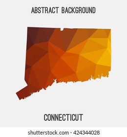 Connecticut state map in geometric polygonal style.Abstract tessellation,modern design background. Vector illustration EPS8