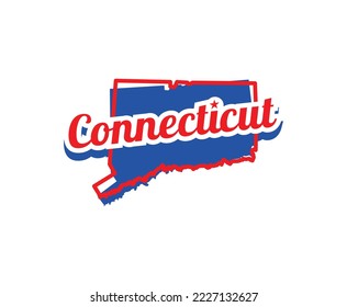 Connecticut State Map Logo Design Template