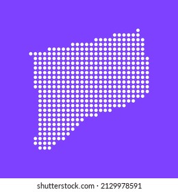 Connecticut state map round tech design. Vector illustration eps 10.