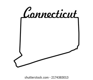 Connecticut state map. US state map. Connecticut outline symbol. Retro typography. Vector illustration