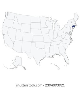 Connecticut state map. USA Map. 