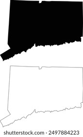 Connecticut state vector contour outline silhouette map 