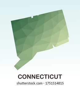 Connecticut States Map, Polygonal Geometric,Green Low Poly Styles, Vector Illustration eps 10, Modern Design, High Detailed