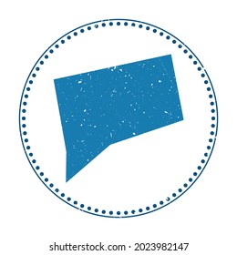 Connecticut sticker. Travel rubber stamp with map of us state, vector illustration. Can be used as insignia, logotype, label, sticker or badge of the Connecticut.