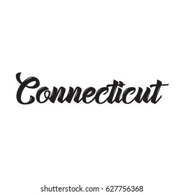 connecticut, text design. Vector calligraphy. Typography poster. Usable as background.