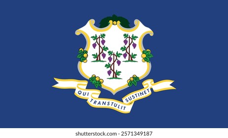 Connecticut US State Flag Vector Illustration