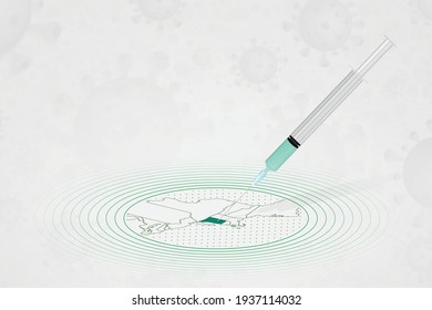 Connecticut vaccination concept, vaccine injection in map of Connecticut. Vaccine and vaccination against coronavirus, COVID-19. Vector template about Healthcare.