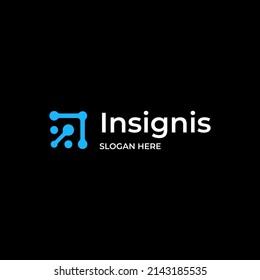 diseño de logotipo digital de conexión y flecha