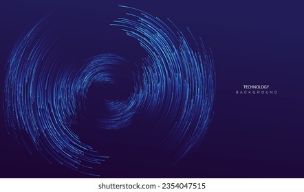 Connecting background. Futuristic technology circle glowing concept. Digital round network vector design. Stream big data internet texture.