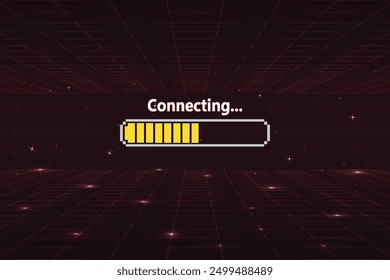 Connecting bar. retro game 8 bit . for game assets in vector illustrations.	