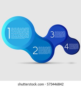 Connecting Big Beveled Circles, Blue Transition, Modern Design Layout | EPS10 Vector