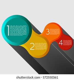 Connecting Big Beveled Circles with Drop Shadow, Modern Design Layout | EPS10 Vector