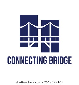 connecting bridge flat minimalist logo design