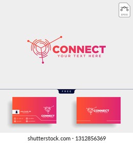 connecting communication logo template vector illustration