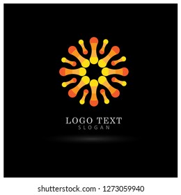 Connecting Dot Logo. Symbol & Icon Vector Template.