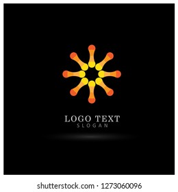 Connecting Dot Logo. Symbol & Icon Vector Template.