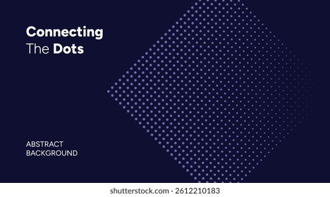 Connecting the Dots Abstract Background with Gradient Halftone Pattern on Dark Blue