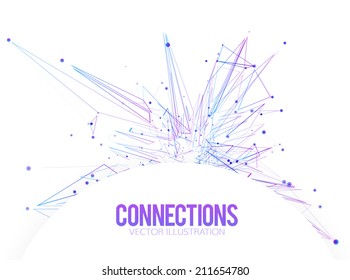Connecting dots - Connection Business and Science concept. Vector illustration.