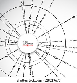 Connecting dots - Connection Business and Science concept. Vector illustration.