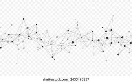 Puntos y líneas de conexión. Fondo abstracto del estilo del plexo geométrico. Dibujado a mano arte vector.