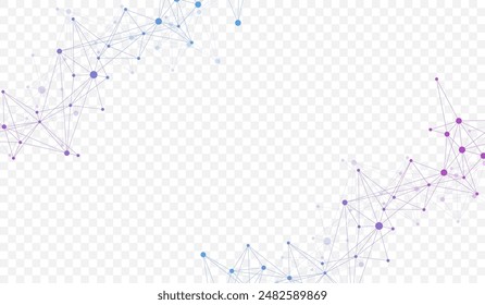 Connecting dots and lines. Abstract geometric plexus style background. Hand drawn vector art.