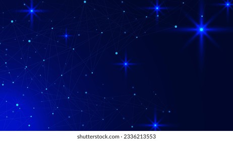 Connecting dots and lines with glowing illuminated. Big data visualization, social networking, network connection, communication and digital technology background. Vector illustration.