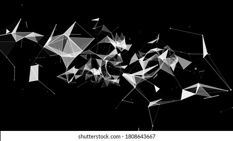 Connecting dots and lines in triangle structure. Futuristic abstract compositions. Technology abstract vector background.
