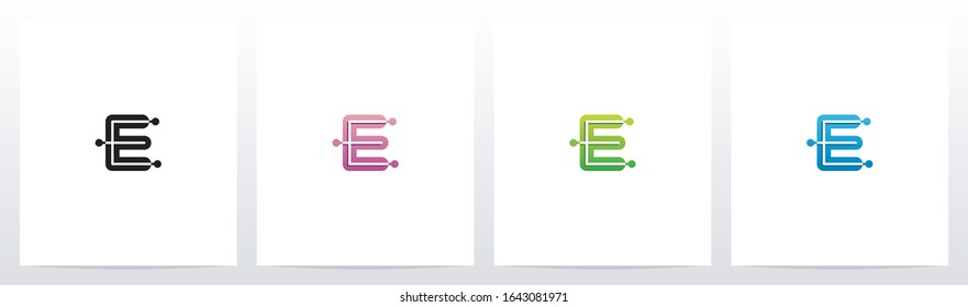 Connecting Dots On Letter Logo Design E
