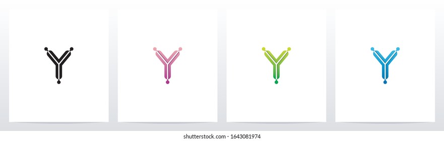 Connecting Dots On Letter Logo Design Y
