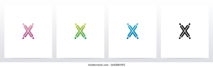 Connecting Dots On Letter Logo Design X
